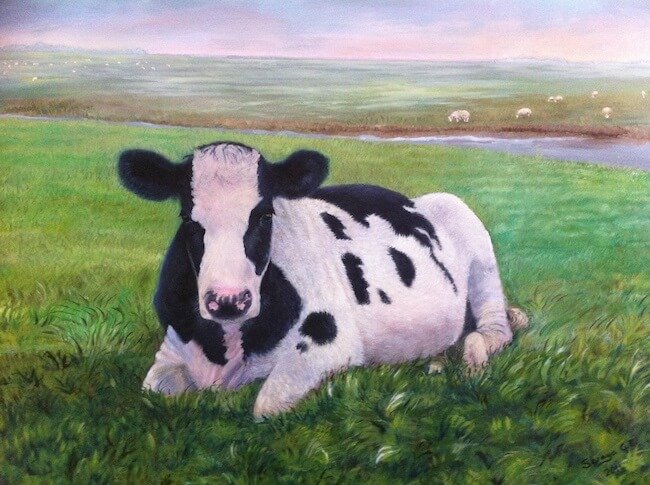 My Dutch Cow Oil on Canvass by Soraya Gwynne-Evans